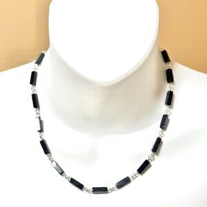 Dark Blue Goldstone Short Adjustable  Necklace